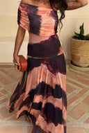 Robe longue plissée été femme asymétrique une épaule
