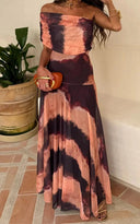 Robe longue plissée été femme asymétrique une épaule